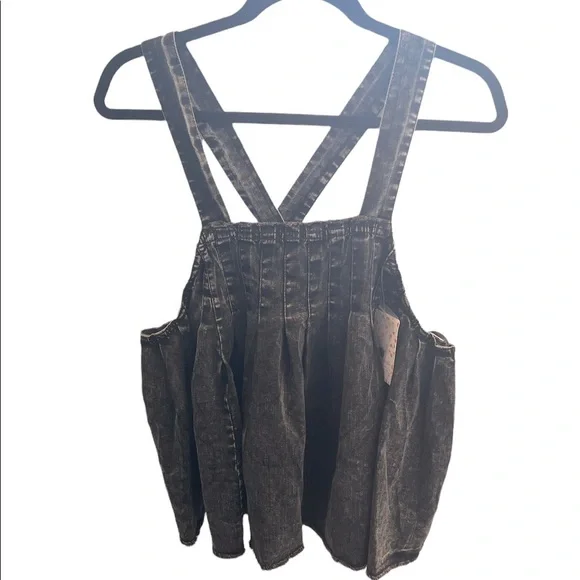 NWT Free People Marina babydoll denim crop top - Picture 2 of 12